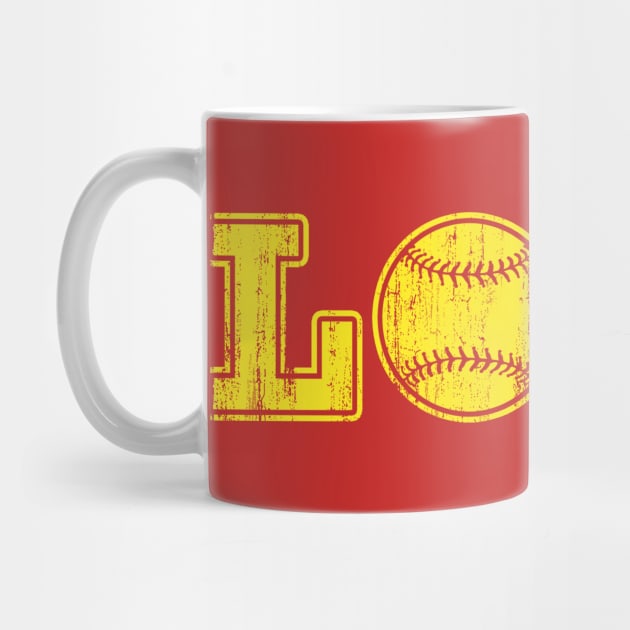 Vintage LOVE Softball Yellow Home Plate by TeeCreations